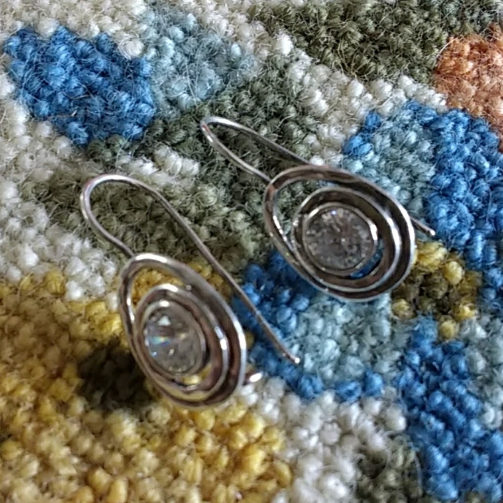 SILPADA STERLING SILVER DIAMOND EARRINGS